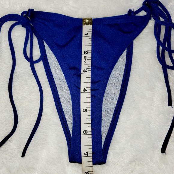NWOT Blue two piece thong string bikini - Picture 7 of 11